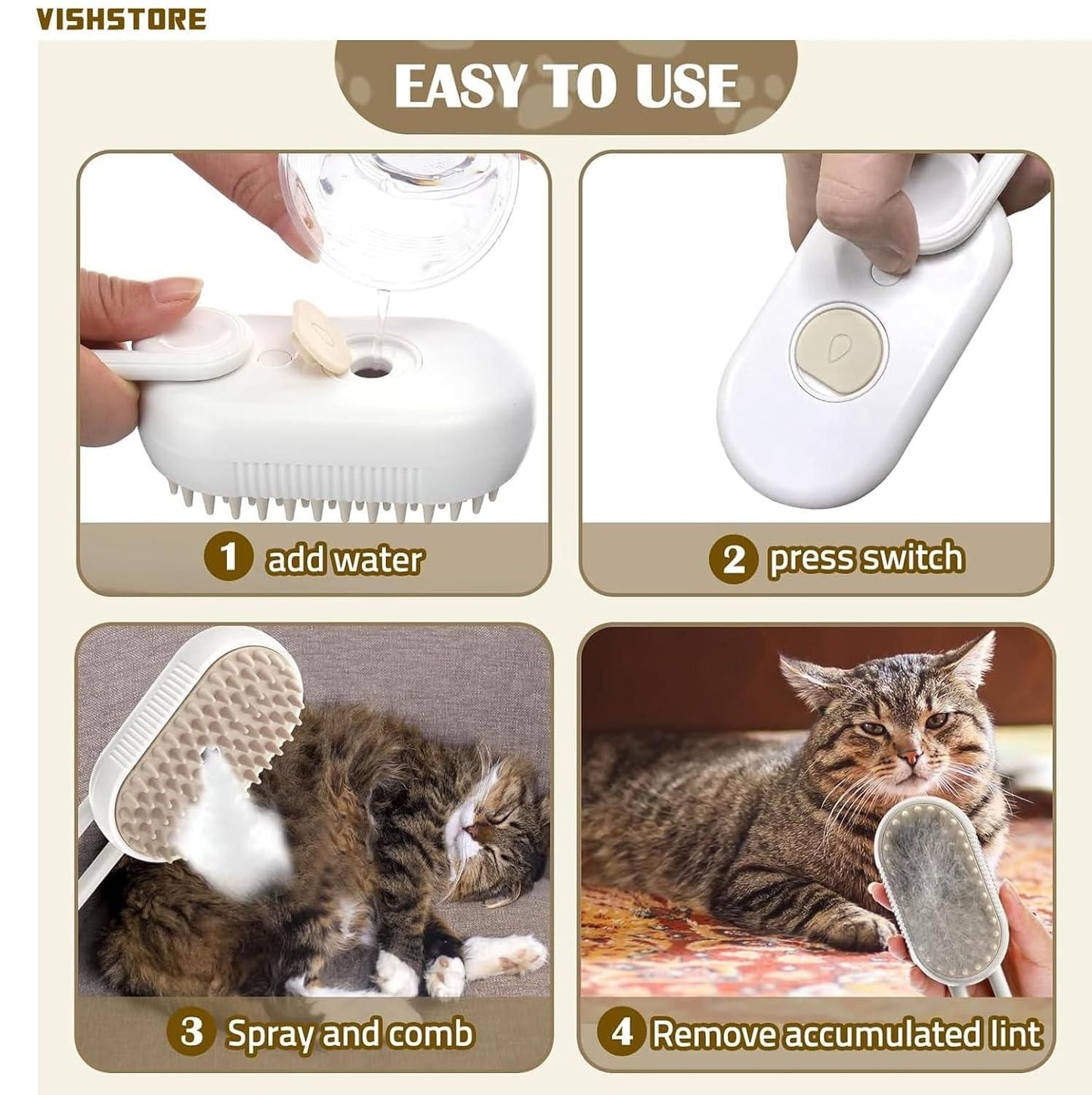 Steam Brush for Pets